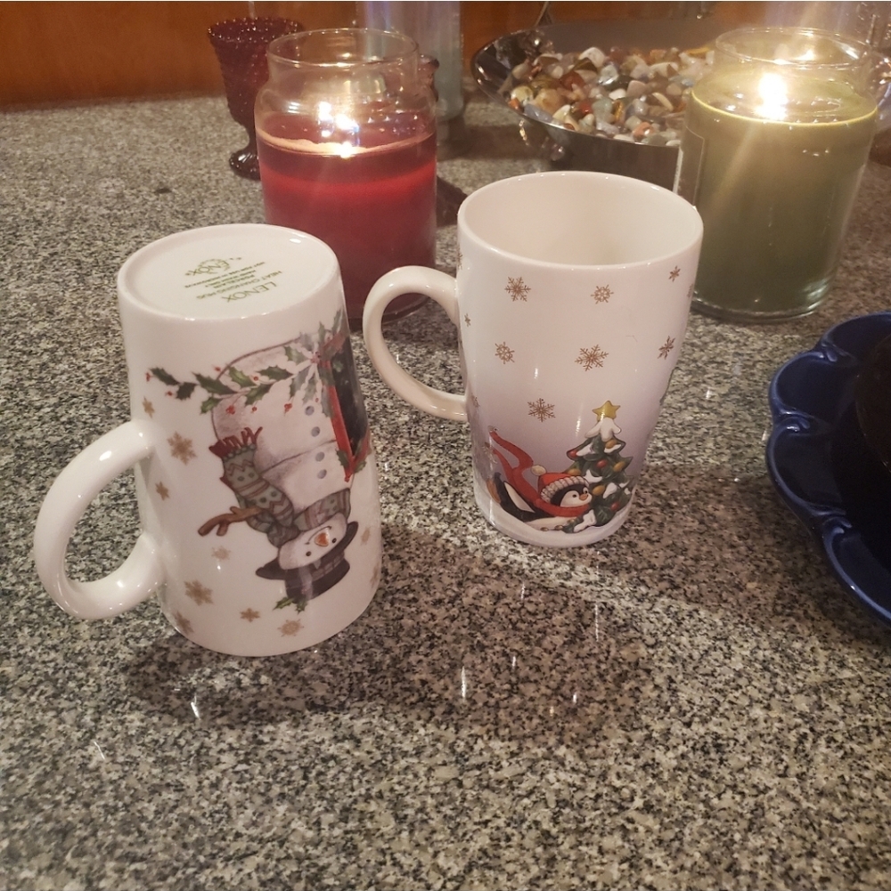 Lenox Snowman Holiday Magic Mug Bundle Set Of 2